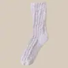 Calcetines de Coral Fleece para Mujer 2025 Nuevos Otoño e Invierno Engrosados Cálidos Postparto Maternidad Hogar Piso Dormir Calcetines Largos