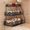Estante de almacenamiento de bolsos ahorra espacio, estantes en niveles en el armario, organizador de compartimentos para bolsos de mano, caja para ropa interior y panties de armario