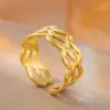 Moda Europea y Americana Anillo Geométrico Heterosexual de Acero de Titanio para Mujeres Popular en Ins Apertura Ajustable Colección de Anillos Galvanizados Venta al por Mayor