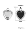 Colgante Pequeño Cuadrado/Pentagrama/Corazón de Acero Inoxidable Negro con Goteo de Aceite Transfronterizo para Collar/Arete DIY Accesorios de Joyería