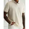 Ropa Masculina Europea y Americana Verano 2026 Color Sólido Cuello Camisero Simple Manga Corta Casual Versátil Camisa Polo Camiseta para Hombre