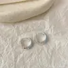 Pendientes de Aro Doble Minimalistas Retro Estilo Coreano Estilo Hong Kong Esmalte Rojo con Circonita Microincrustada para Uso Diario