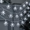 Guirnalda de Luces LED Copo de Nieve Decoración Árbol de Navidad Linterna Pequeña Caja de Baterías Luz de Ambiente Luz Colgante para Vacaciones Navideñas Luz Decorativa
