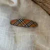Pinza para el pelo de estilo coreano con estampado de cuadros británicos para mujer, pinza para flequillo lateral, pinza BB, pasador elegante para la parte trasera de la cabeza, accesorio para el pelo