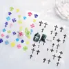 Pegatinas de alivio para uñas estrella crocus coloridas, color caramelo estéreo, estilo y2k dulce y fresco, cruz blanco y negro, pegatinas para uñas DIY