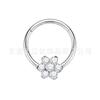 Anillo cerrado de titanio F136 incrustado con circón 5A anillo de nariz de flor de ciruelo G23 aleación de titanio joyería para perforación de cuerpo clavo de nariz anillo de nariz