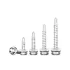 Tornillos para metal con punta de broca acero inoxidable 410 cabeza hexagonal acero de color teja autoperforantes de cola de golondrina 4.2M4.8M5.5M6.3