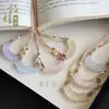 Nuevo Colgante de Mariposa Multicolor de Piedra Ojo de Gato, Nuevo Estilo Chino Hanfu Colgante de Nube de Jade Ojo de Gato Accesorio para Cadena de Suéter
