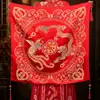 Pano para Embalar Casamento, um Par de Conjunto de Dote da Noiva, Pano para Embalar Bacia de Casamento, Pano Vermelho para Embalar da Noiva, Coleção Completa de Suprimentos para Casamento