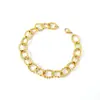 Comercio Exterior Transfronterizo Moda Cadena Retorcida Eslabones Pulsera de Acero de Titanio Uso Apilado Tendencia Estilo Callejero Versátil Pulsera con Sensación Metálica Dos Tonos