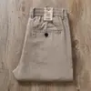 Calças Longas de Linho 100% Puro para Verão, Finas, com Cordão na Cintura Elástica, Macias e Respiráveis, Calças Casuais Retas Largas Masculinas