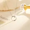 Colar de círculo geométrico estilo ins coreano design de nicho corrente de clavícula feminina estilo frio personalidade simples joia versátil