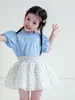 Vestido Chaleco Floral Elegante para Niña con Top de Pastel en Capas y Falda Abullonada, Moda Infantil Nueva Verano 2026