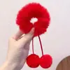 Diadema de Pelo con Bola de Pelo Suave y Linda para Niña Cuerda para el Pelo de Doble Cola de Caballo Súper Dulce Bola en la Cabeza Diadema Versátil de Otoño e Invierno Accesorios para el Cabello
