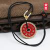 Rongsheng Cruz Sutra Celestial Cinabrio Retro Palabras Auspiciosas Aleación Engrosado Hora de Girar el Mundo Colgante Colgante para Coche