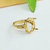 Anillo de Cobre Chapado en Oro Ai Yu Montura 12*16mm para Anillo de Jade, Ámbar, Perla Venta al por Mayor S3110155