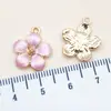 Mezcla 40 14x 16 mm gota aceite flor de cerezo margarita de cinco pétalos colgante diy aleación llavero colgante accesorios