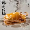 Figura de Vaca Deitada em Cerâmica Tang Sancai Feng Shui Decoração de Casa Prateleira Antiga Mesa de Chá Banheiro Sala de Estar Zodíaco Vaca Cerâmica Artesanato