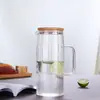 Tetera Fría Rayada Tetera Gruesa para Jugo Tetera Fría Doméstica Tetera de Vidrio Resistente a Altas Temperaturas Agua Hervida Gran Capacidad Tetera de Lazo