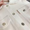 Conjunto de Moda Francesa de Luxo Feminino Nanyou: Conjunto de Duas Peças: Cardigã de Tricô com Lapela + Saia Curta com Babados