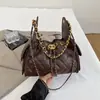 Nuevo producto de lujo: bolso tote de cadena con patrón de rombos para mujer, bolso de hombro nuevo, elegante y atractivo, estilo inspirado en Chanel