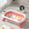 Bañera de Plástico Grande Sensible a la Temperatura para Recién Nacido Bañera para Bebé Plegable para Niños Bañera Doméstica Ampliada para Sentarse y Acostarse