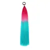 Peluca de Nuevo Estilo para Mujer, Cola de Caballo Larga Trenza Grande de Fibra Sintética de Colores, Trenza Grande de Color Dorado Láser de un Solo Hilo, Accesorio para el Cabello de Chica Popular