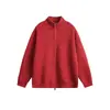 Suéter cárdigan de punto para hombre con cuello alto y doble cremallera transfronterizo, popular tejido de punto liso para otoño e invierno, abrigo de lana versátil de corte ajustado