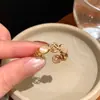 Anillo de Moneda de Cinco Emperadores Hueco Dorado para Mujer, Estilo Nuevo, Lujo Ligero, Sensación de Alta Gama, Anillo para Dedo Índice, Diseño de Nicho, Apertura Ajustable