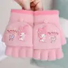 Guantes de Manopla para Niños y Niñas Niñas Medio Dedo Invierno Engrosados Cálidos Cinco Dedos Niños Niños Bebé Escritura Otoño e Invierno