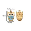 Pingente de Coruja Esmaltado em Aço Inoxidável 18K Vintage para Joias DIY Colar Pulseira Acessórios de Vestuário Atacado Transfronteiriço