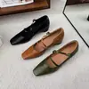 Versión de Cuero Suave~Zapatos Mary Jane de Tira Cruzada Simple Estilo Retro para Mujer, Aumento Oculto de Altura, Elegantes, Punta Cuadrada, Zapatos de Vestir para el Trabajo
