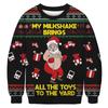 Top Navideño Nuevo Transfronterizo Estampado Digital Europeo y Americano Cuello Redondo Sudadera Otoño e Invierno Manga Larga Holgado Jersey Ropa para Parejas