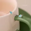 Pendientes de Corazón Dulce Pegajoso Estilo Coreano para Mujer Plata de Ley S925 Simple Super Brillantes Incrustados con un Solo Diamante Circonita Exquisitos Pendientes en Forma de Corazón