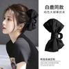 Diadema de princesa Escape, accesorio para el cabello con lazo extragrande negro, pinza para el cabello superior para mujer, pinza para la cabeza, pinza grande con forma de tiburón