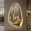 Pintura Luminosa de Rena Moderna de Luxo Leve para Sala de Estar Corredor Pintura Pendurada Pintura Luminosa Criativa Pintura Decorativa de Entrada Pintura Luminosa de LED