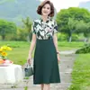 Vestidos de Verano para Madres de Mediana Edad y Mayores, de Rodilla, de Longitud Media, Faldas de Corte Amplio, Ceñidos a la Cintura, Adelgazantes, Elegantes, Casuales