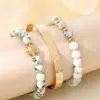 Combinación Promocional Transfronteriza Joyería de Mano Retro Europeo y Americano Personalizado Pulsera de Tortuga Turquesa Pulsera Abierta Dorada Set de 3 Piezas