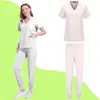 Ropa de Lavado para Manos de Enfermera de Hospital Transfronteriza Aliexpress Ropa de Jogging para Mujer Uniformes de Trabajo de Laboratorio Ropa de Lavado de Manga Corta