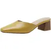Mules Retro de Tacón Grueso para Mujer, Nuevo Estilo de Verano, Tacón Medio, Sandalias Versátiles de Punta Cuadrada, Mules sin Espalda para Uso al Aire Libre