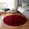 Alfombra de Felpa Redonda de Lana para Ventana Abuhardillada, Alfombrilla Rosa para Piso, Fabricante Transfronterizo Amazon, para Dormitorio, Sala de Estar, Mesita de Noche