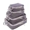 Juego de Cuatro Piezas de Bolsas de Compresión para Viaje, Bolsas de Compresión Impermeables de Nylon, Bolsas de Almacenamiento de Compresión para Viajes de Negocios, Bolsas de Almacenamiento para Ropa de Viaje