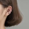 Nalan s925 Plata Clip de Oreja Femenino Dulce Fresco Coreano Cruz Diamante Letra X Aretes G5564