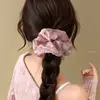 Scrunchie Rosa de Puntos Súper Lindo para Mujer, Nuevo Modelo 2026, Goma Elástica de Alta Gama para el Cabello, Cuerda para Cola de Caballo