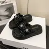 Zapatillas Gruesas de Lunares de Moda para Mujer, Aumentadoras de Altura, Moda de Verano para Exteriores, Sandalias de Playa de Doble Uso Estilo Hada con una Sola Tira para Combinar con Vestidos