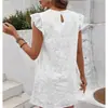 Vestido de Verano Nuevo Estilo Fresco Dulce Cuello Redondo Holgado Calado para Mujer de Amazon Europa