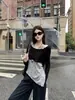 Elegante Otoño Estilo Coreano Chaleco de Manga Larga Halter Tirantes Conjunto de Dos Piezas Traje de Moda Asimétrico en Capas de Tendencia para Mujer