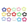 Colgante Acrílico de Estrella de Cinco Puntas Hueca de Color Sólido Colorido Materiales de Decoración con Cuentas para Manualidades Accesorios Venta al por Mayor