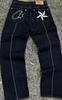Pantalones cortos de estilo retro de la calle principal con bordado de estrellas y estilo Corteiz Alcatraz.