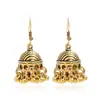 Colección de aretes de estilo étnico: modernos aretes retro tallados estilo palacio, aretes grandes exagerados artísticos clásicos exóticos para mujer